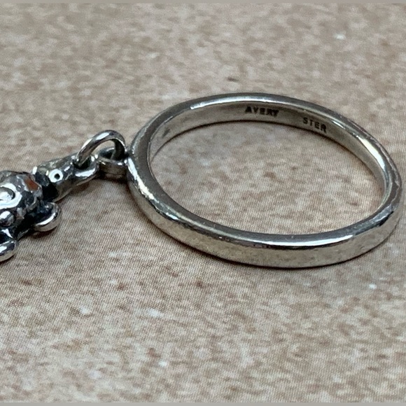 RETIRED James Avery Sterling Silver Turtle Dangle Ring - Picture 4 of 5